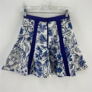 Anthropologie Cameo Blue and White Floral Skirt